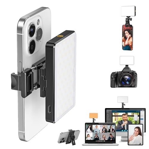 CAMOLO Selfie Licht,120 LED Videolicht mit Klammer&Telefonhalter,Ringlicht Handy,2500-9000K 3 Lichtmodi und Helligkeit 10-stufiges CRI95+ Panel-Licht für Phone Tablet/Laptop,Zoom TikTok Live Streaming von CAMOLO