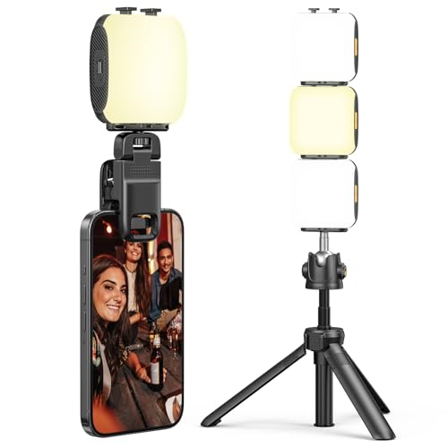 CAMOLO Selfie Licht mit Clip, LED Videoleuchte, Kamera Licht,Panel-Licht, 3 Lichtmodi, Handheld Videolicht für Handy,Tablet, iPad, Laptop, YouTube, TikTok von CAMOLO