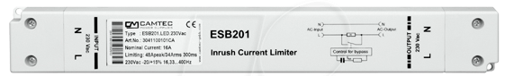 ESB 210LED - Spitzenstrombegrenzer, Hutschiene, 6000 µF von CAMTEC