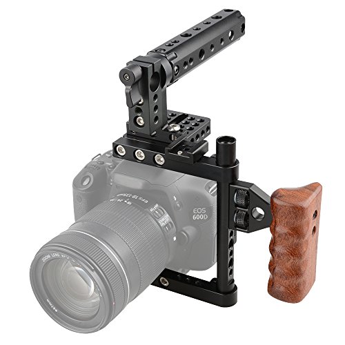 CAMVATE DSLR Kamera Käfig EIN Top Griff Holz Grip für 60D A99 D7000 G7 von CAMVATE