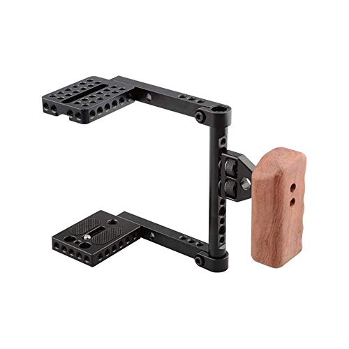 CAMVATE DSLR Video Kamera Käfig Stabilisator Rig mit Holzgriff für 70D 600d 750d 80d gh5 (Rechte Hand) von CAMVATE