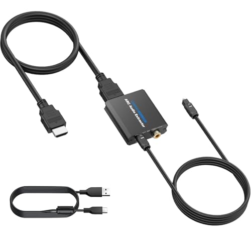 CAMWAY ARC Audio Extractor, Optical Audio Splitter zu Optisches und Koaxial Stereo Audio Out, 192KHz ARC Adapter mit ARC-Kabel für Verstärker, Soundbar, Heimkinosystem usw CAMWAY ARC Audio Extractor, Optical Audio Splitter zu Optisches und Koaxial Stereo Audio Out, 192KHz ARC Adapter mit ARC-Kabel für Verstärker, Soundbar, Heimkinosystem usw von CAMWAY