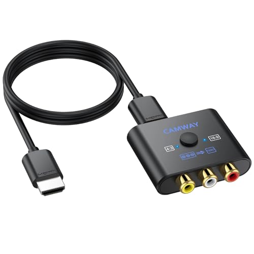 CAMWAY RCA auf HDMI Adapter, 16:9/4:3 Konvertierung 1080P Composite CVBS AV zu HDMI Video Audio Konverter mit 50CM HDMI Kabel, HDMI Adapter Unterstützt PAL/NTSC für Wii/PS1/PS2/N64/Xbox/DVD/VCR CAMWAY RCA auf HDMI Adapter, 16:9/4:3 Konvertierung 1080P Composite CVBS AV zu HDMI Video Audio Konverter mit 50CM HDMI Kabel, HDMI Adapter Unterstützt PAL/NTSC für Wii/PS1/PS2/N64/Xbox/DVD/VCR von CAMWAY