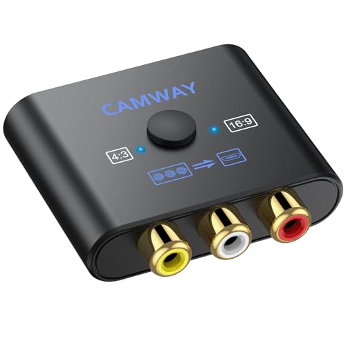 CAMWAY RCA auf HDMI Adapter, AV zu HDMI Adapter 16:9/4:3 Konvertierung 1080P Composite CVBS AV zu HDMI Video Audio Konverter, HDMI Adapter Unterstützt PAL/NTSC für Wii/PS1/PS2/N64/Xbox/DVD/VCR CAMWAY RCA auf HDMI Adapter, AV zu HDMI Adapter 16:9/4:3 Konvertierung 1080P Composite CVBS AV zu HDMI Video Audio Konverter, HDMI Adapter Unterstützt PAL/NTSC für Wii/PS1/PS2/N64/Xbox/DVD/VCR von CAMWAY