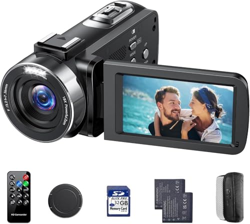 Videokamera 4K Camcorder , 42 MP Videorecorder für Vlogging YouTube 18X Digitalzoom 4K Webcam Camera mit 3-Zoll-Bildschirm um 270° drehbar Kompaktkamera für Reisen mit 2 Akkus, 32 GB-Karte, Fernbe Videokamera 4K Camcorder , 42 MP Videorecorder für Vlogging YouTube 18X Digitalzoom 4K Webcam Camera mit 3-Zoll-Bildschirm um 270° drehbar Kompaktkamera für Reisen mit 2 Akkus, 32 GB-Karte, Fernbe von CAMWORLD