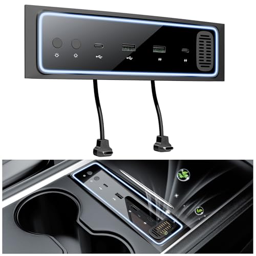 CAMXTOOL Tesla USB-Hub für 2017–2023 Modell Y und Modell 3, Tesla Auto-Schnelllade-Hub-Zubehör, Dockingstation, Handy-Ladegerät für Tesla-Mittelkonsole, mit Multi-Port, LED-Leuchten und Holzdiffusor CAMXTOOL Tesla USB-Hub für 2017–2023 Modell Y und Modell 3, Tesla Auto-Schnelllade-Hub-Zubehör, Dockingstation, Handy-Ladegerät für Tesla-Mittelkonsole, mit Multi-Port, LED-Leuchten und Holzdiffusor von CAMXTOOL
