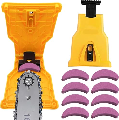 Tragbar Kettensäge Schärfgerät, Kettensägenschärfer Set mit 8 Schleifsteinen, Schnell Kettenschärfgerät, Universeller Kettenschärfer, Profi Saw Kettenschärfer für Jede Kettensäge Tragbar Kettensäge Schärfgerät, Kettensägenschärfer Set mit 8 Schleifsteinen, Schnell Kettenschärfgerät, Universeller Kettenschärfer, Profi Saw Kettenschärfer für Jede Kettensäge von CANCYCC