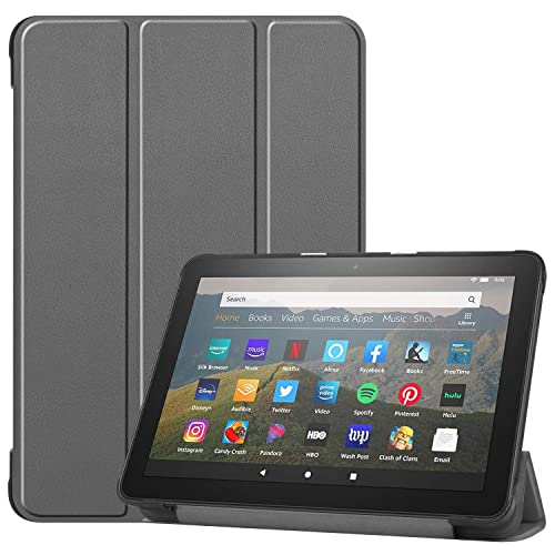 HOLOA Tablet-Hülle für alle neuen ＨＤ 8 & ＨＤ 8 Plus (nur kompatibel mit 8 "10 Generation, 2020 Release)- Smart Stand Protective Case Ultra Light mit Auto Sleep Wake (Gray) von CANIAN