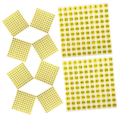 CANIGHT 100 Blatt Wasserdichte Digitale Aufkleber, Zahlenaufkleber Zum Organisieren, Zahlenaufkleber Fürs Büro, Runde Digitale Aufkleber, Zahlenetikettenaufkleber, Klassifizierung, von CANIGHT