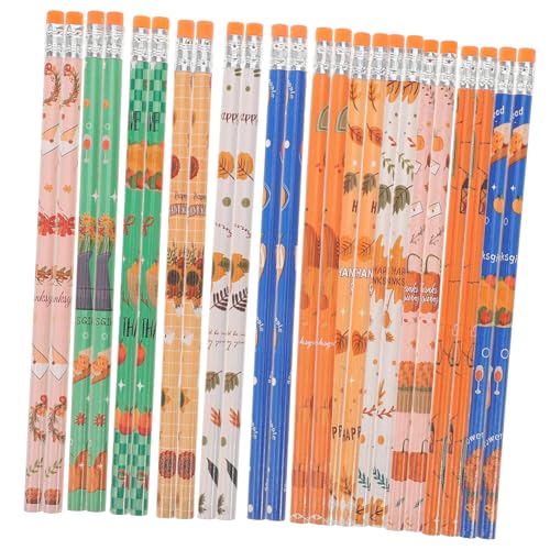 CANIGHT 24 Stück Kürbis Herbst Bleistifte Ahornblatt Bleistifte Schulanfang Bleistifte Schreibwaren Bleistifte Herbst Bleistifte Weihnachts Bleistifte Halloween Bleistifte von CANIGHT