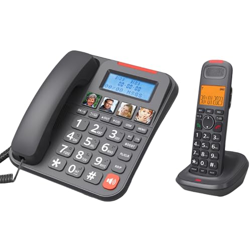 Erhöht die Lautstärke 28 dB schnurgebundenes Telefon-Set mit 1 Touches-Memory-Geschwindigkeitswählern und 10 Klingeltönen von CANNXI