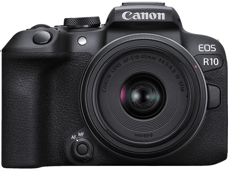 CANON EOS R10 Kit + RF-S 18-45mm STM Systemkamera mit Objektiv 18 - 45 mm, 7,5 cm Display Touchscreen, WLAN von CANON