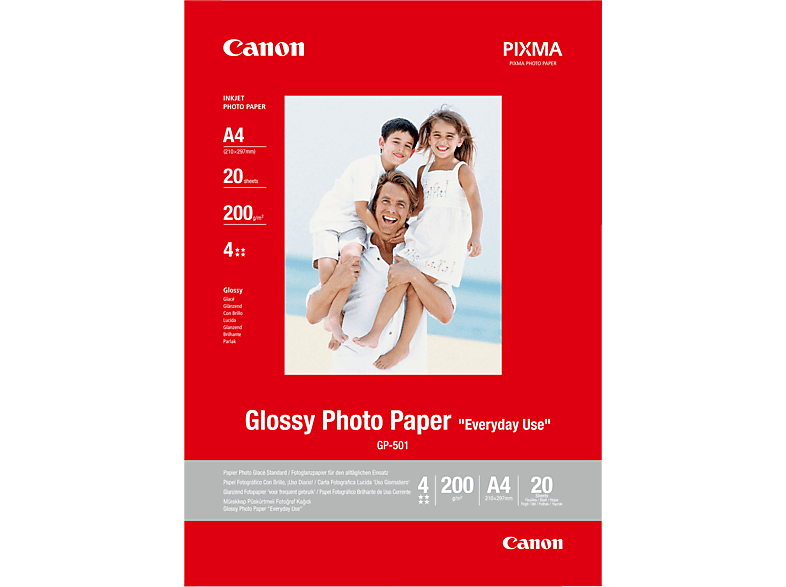 CANON G-501 Fotopapier glänzend A 4 nein mm A4 Canon GP-501 Fotoglanzpapier 20 Blatt CANON G-501 Fotopapier glänzend A 4 nein mm A4 Canon GP-501 Fotoglanzpapier 20 Blatt von CANON