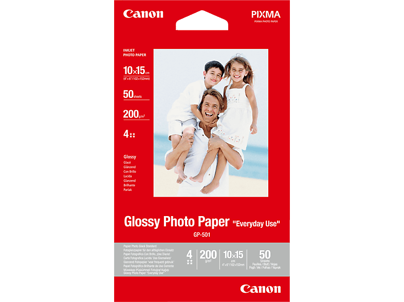 CANON GP-501 4X6 50 SHEETS Fotopapier glänzend - Canon Fotoglanzpapier 10X15, Blatt von CANON