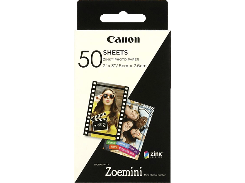 CANON Zink Fotoapapier ZP-2030 ZINK Fotopapier 5 x 7.5 cm 50 Blätter Fotopapier, 1 Smart Sheet von CANON