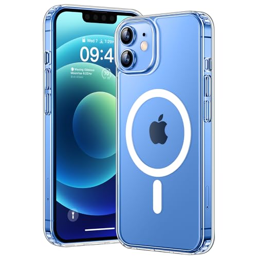 CANSHN Magnetisch für iPhone 12/12 Pro Hülle Kompatibel mit MagSafe Kabellosem Laden, [Nie Vergilbung] Stoßfest Handyhülle, Schutzhülle Kratzfeste Transparente Rückseite, Durchsichtig von CANSHN