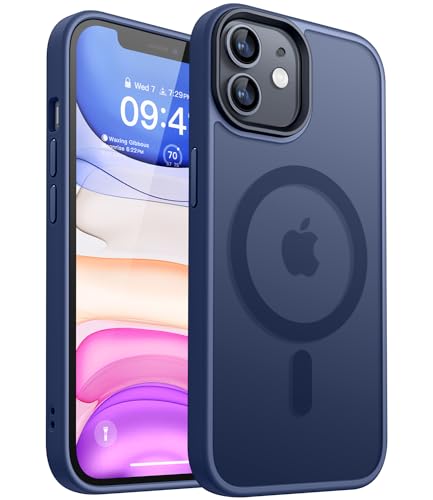 CANSHN Upgrade Magnetisch für iPhone 11 Hülle [Quadratischen Kanten] Kompatibel mit MagSafe Kabellosem Laden (Dunkelblau) von CANSHN