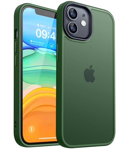 CANSHN Upgrade für iPhone 11 Hülle [Quadratischen Kanten] Minimalistische Transluzente Matte Schutzhülle, Military Grade Handyhülle für iPhone 11, Dunkelgrün von CANSHN