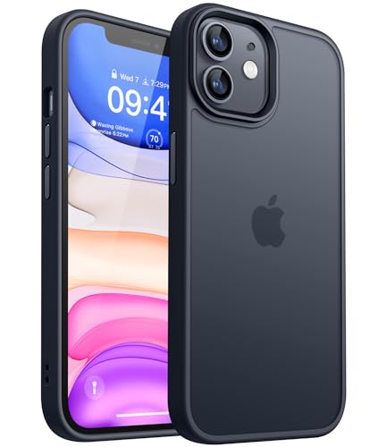 CANSHN Upgrade für iPhone 11 Hülle [Quadratischen Kanten] Minimalistische Transluzente Matte Schutzhülle, Military Grade Handyhülle für iPhone 11, Schwarz von CANSHN