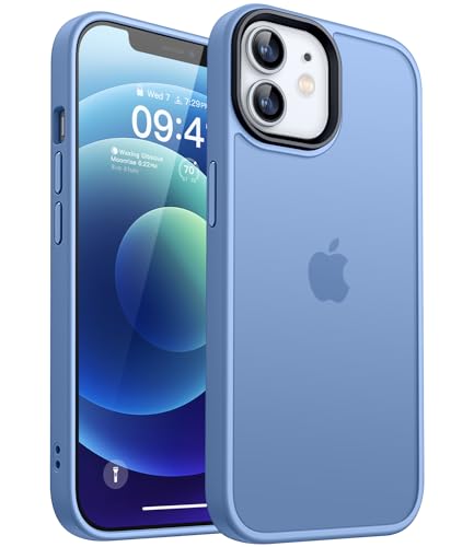 CANSHN Upgrade für iPhone 12 Hülle, iPhone 12 Pro Hülle [Militärschutz] Schutzhülle Samtige Touch Matt Anti-Kratzen Handyhülle iPhone 12/12 Pro Case, Himmelblau von CANSHN