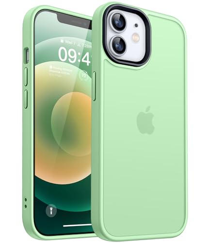 CANSHN Upgrade für iPhone 12 Hülle, iPhone 12 Pro Hülle [Militärschutz] Schutzhülle Samtige Touch Matt Anti-Kratzen Handyhülle iPhone 12/12 Pro Case, Matcha von CANSHN