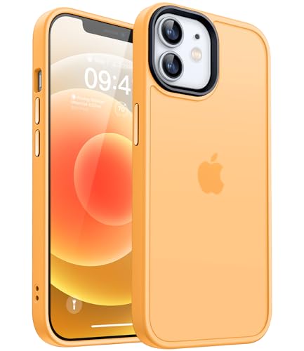 CANSHN Upgrade für iPhone 12 Hülle, iPhone 12 Pro Hülle [Militärschutz] Schutzhülle Samtige Touch Matt Anti-Kratzen Handyhülle iPhone 12/12 Pro Case, Orange von CANSHN