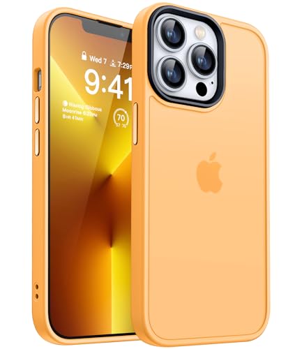 CANSHN Upgrade für iPhone 13 Pro Hülle [Militärschutz] Schutzhülle Samtige Touch Slim Matt Anti-Kratzen Dünne Handyhülle iPhone 13 Pro Case, Orange von CANSHN