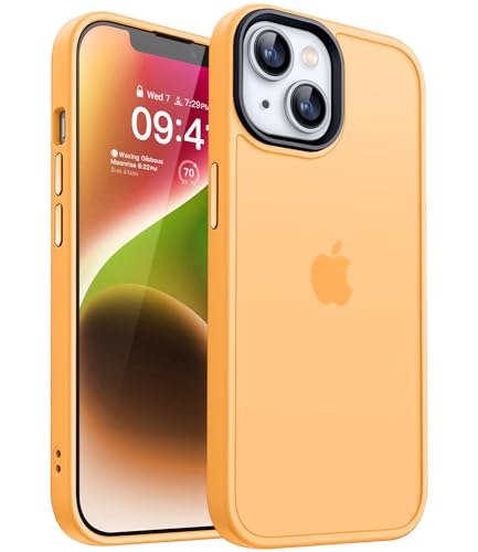 CANSHN Upgrade für iPhone 14 Hülle und iPhone 13 Hülle [Militärschutz] Schutzhülle Samtige Touch Matt Anti-Kratzen Handyhülle iPhone 14/13 Case, Orange von CANSHN