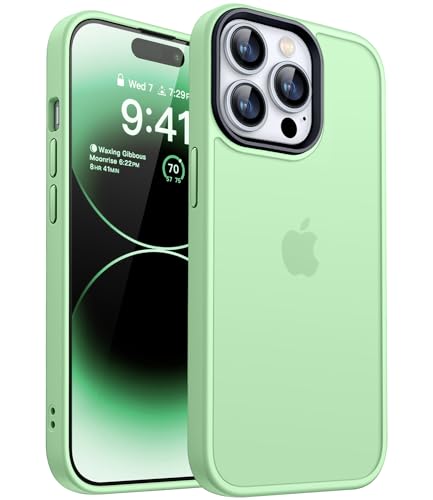 CANSHN Upgrade für iPhone 14 Pro Hülle [Militärschutz] Schutzhülle Samtige Touch Slim Matt Anti-Kratzen Dünne Handyhülle iPhone 14 Pro Case, Matcha von CANSHN