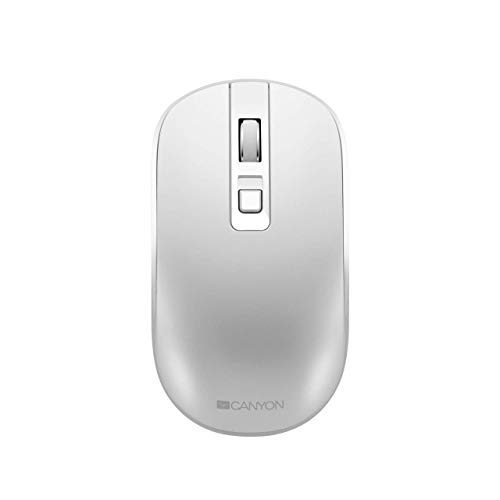 CANYON 2,4 GHz Kabellose Wiederaufladbare Maus mit Pixart-Sensor mit 4 Tasten | Ergonomische Maus Wiederaufladbar Silent-Schalter für rechte/Linke Taste, DPI: 800/1200/1600 | Weiß Pearl von CANYON