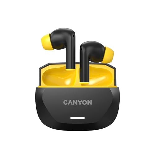 CANYON HEXAGON 7 Bluetooth Kopfhörer - Kabellose In-Ear Kopfhörer Bluetooth 5.4, ANC+ENC Noise Cancelling, USB-C, 4 Mikrofone, 27h Akku, Kabellose Ladefunktion TWS7, Schwarz/Gelb CANYON HEXAGON 7 Bluetooth Kopfhörer - Kabellose In-Ear Kopfhörer Bluetooth 5.4, ANC+ENC Noise Cancelling, USB-C, 4 Mikrofone, 27h Akku, Kabellose Ladefunktion TWS7, Schwarz/Gelb von CANYON