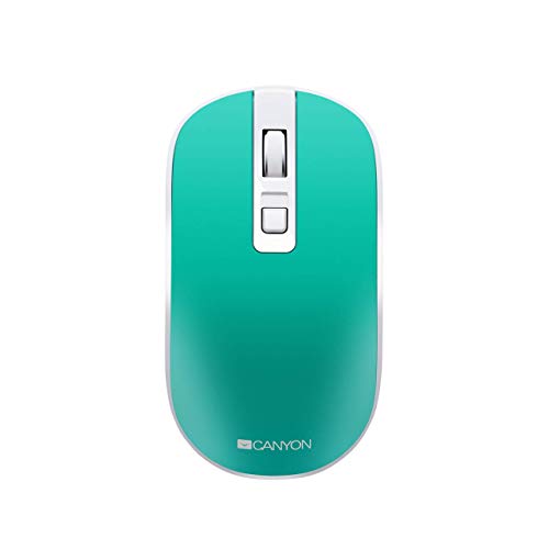 CANYON Kabellose Maus, wiederaufladbar, 2,4 GHz, mit Pixart-Sensor, 4 Tasten, leiser Schalter für rechts/Links, DPI: 800/1200/1600, Akku 300 mAh, Aqua CANYON Kabellose Maus, wiederaufladbar, 2,4 GHz, mit Pixart-Sensor, 4 Tasten, leiser Schalter für rechts/Links, DPI: 800/1200/1600, Akku 300 mAh, Aqua von CANYON