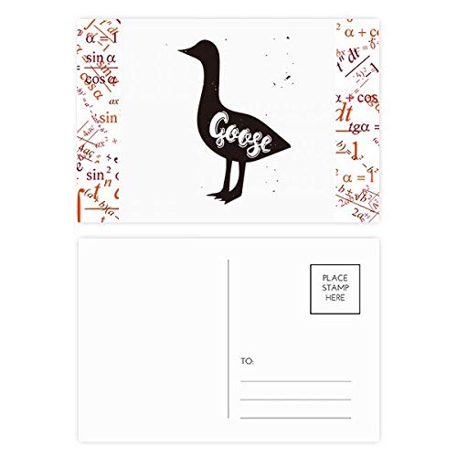 Postkarten-Set mit Gänsemotiv, Schwarz und Weiß, 20 Stück von CAOHD