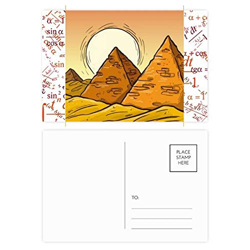 Postkarten-Set mit antiken ägyptischen Pyramiden und Sonne, 20 Stück von CAOHD