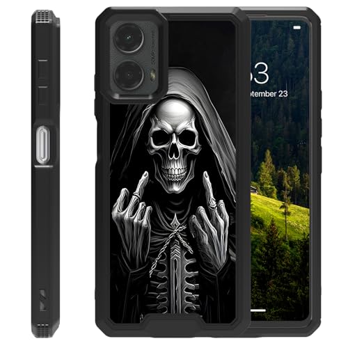 CAPAUNVDA Schutzhülle für Motorola Moto G 5G 2024, verbesserter Kameraschutz, stoßfeste Schutzhülle in Militärqualität, schwarzer Totenkopf CAPAUNVDA Schutzhülle für Motorola Moto G 5G 2024, verbesserter Kameraschutz, stoßfeste Schutzhülle in Militärqualität, schwarzer Totenkopf von CAPAUNVDA