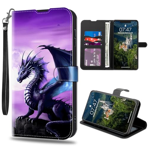 CAPAUNVDA Schutzhülle für Samsung Galaxy A16 5G, Brieftaschen-Schutzhülle mit Kreditkartenfächern, PU-Leder, stoßfest, RFID-blockierend, violetter Drache CAPAUNVDA Schutzhülle für Samsung Galaxy A16 5G, Brieftaschen-Schutzhülle mit Kreditkartenfächern, PU-Leder, stoßfest, RFID-blockierend, violetter Drache von CAPAUNVDA