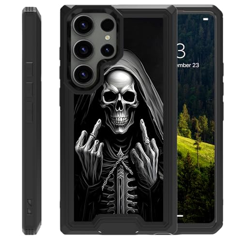 CAPAUNVDA Schutzhülle für Samsung Galaxy S25 Ultra, verbesserter Kameraschutz, stoßfeste Schutzhülle in Militärqualität, schwarzer Totenkopf CAPAUNVDA Schutzhülle für Samsung Galaxy S25 Ultra, verbesserter Kameraschutz, stoßfeste Schutzhülle in Militärqualität, schwarzer Totenkopf von CAPAUNVDA