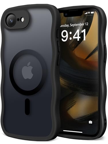 CAPRARO Schutzhülle für iPhone 16e für Frauen und Mädchen, verbesserter [vollständiger Kameraschutz] [kompatibel mit MagSafe] Niedliche Welle durchscheinend matte Handyhülle für iPhone SE 4 6,1 Zoll von CAPRARO