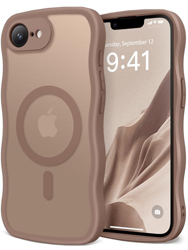 CAPRARO Schutzhülle für iPhone 16e für Frauen und Mädchen, verbesserter [vollständiger Kameraschutz] [kompatibel mit MagSafe] Niedliche Welle durchscheinend matte Handyhülle für iPhone SE 4 6,1 Zoll von CAPRARO