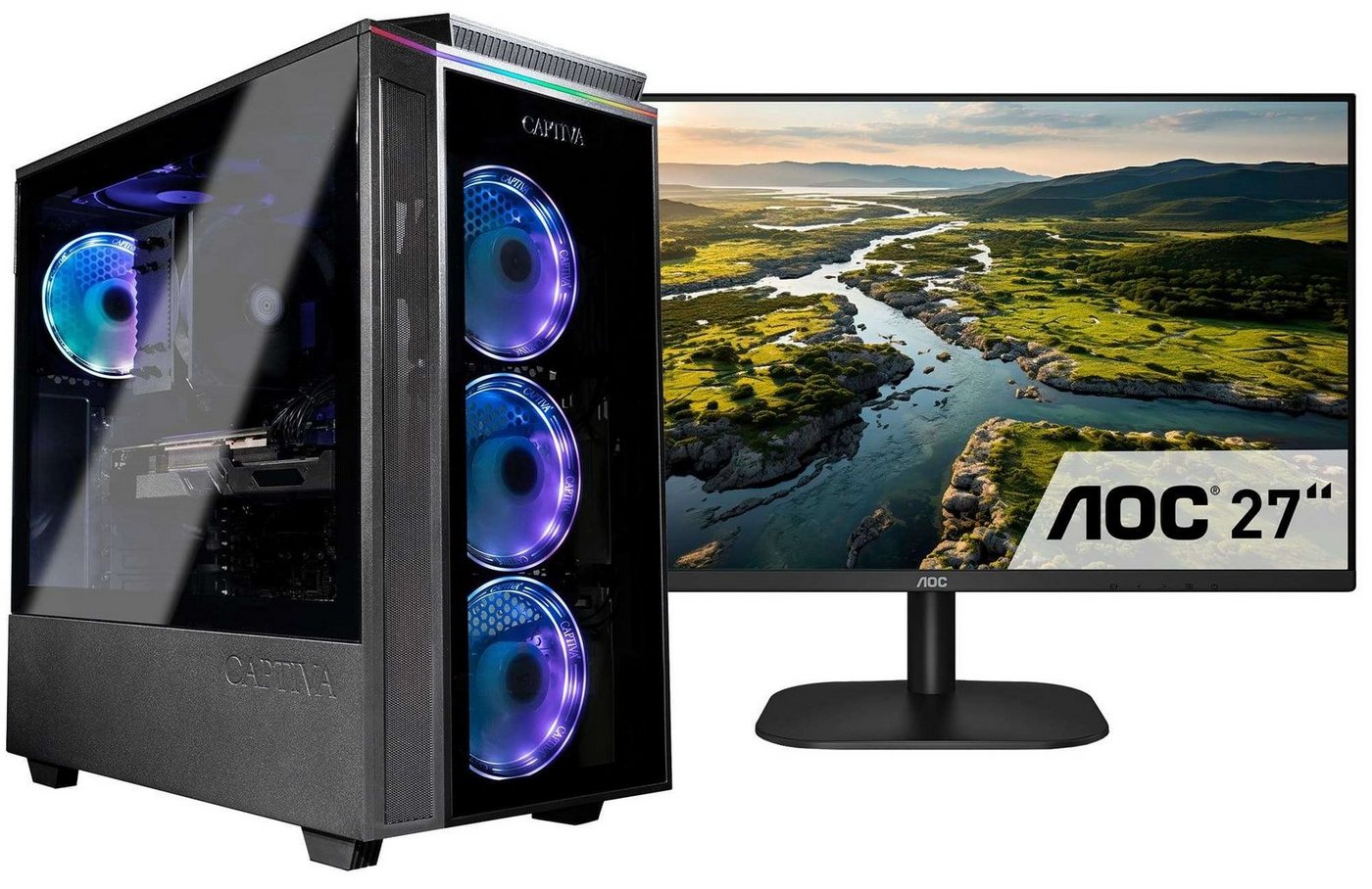 CAPTIVA Advanced Gaming R75-528 TFT Bundle Gaming-PC-Komplettsystem (27", AMD Ryzen 7 Ryzen 7 5800X, 32 GB RAM, 1000 GB SSD) von CAPTIVA