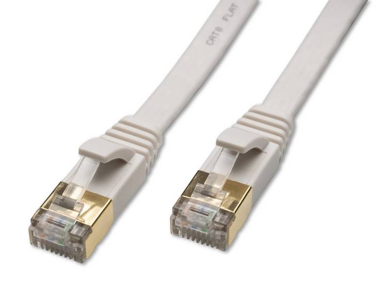 CAPTIVA Kabel Patchkabel CAT 8 Kabel für Netzwerk, LAN und Ethernet 5m weiß Computer-Kabel von CAPTIVA
