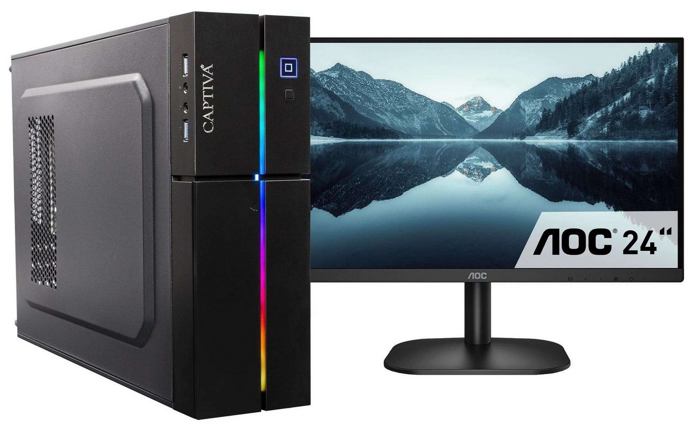 CAPTIVA Power Starter I59-021 TFT Bundle Business-PC-Komplettsystem (23,80", Intel® Core i7 Core i7 10700, UHD Graphics, 16 GB RAM, 480 GB SSD) von CAPTIVA