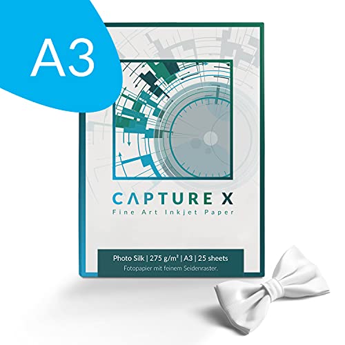 CAPTURE X Photo Silk, 275g/m², A3, 25 Blatt Box - Seidenraster - ideale Kontraste - Fine Art Paper von CAPTURE X