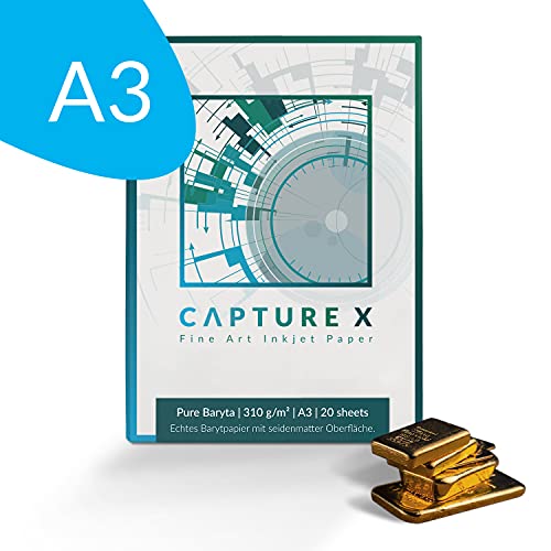 CAPTURE X Pure Baryta, 310g/m², A3, 20 Blatt Box - echtes Barytpapier - made in Germany - Fine Art Paper von CAPTURE X