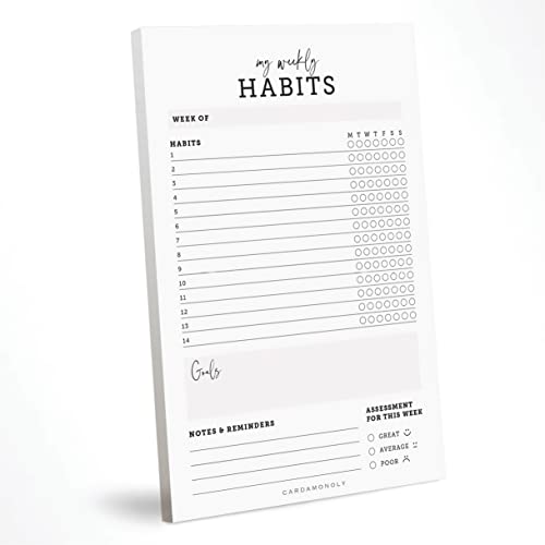 Habit Tracker Notizblock – 50 Seiten abreißbar, undatiert behalten Sie den Überblick über Ihre Gewohnheiten minimalistischer Wochenblock 15,2 x 22,9 cm Memopad für Zuhause oder Büro Habit Tracker Notizblock – 50 Seiten abreißbar, undatiert behalten Sie den Überblick über Ihre Gewohnheiten minimalistischer Wochenblock 15,2 x 22,9 cm Memopad für Zuhause oder Büro von CARDAMONOLY