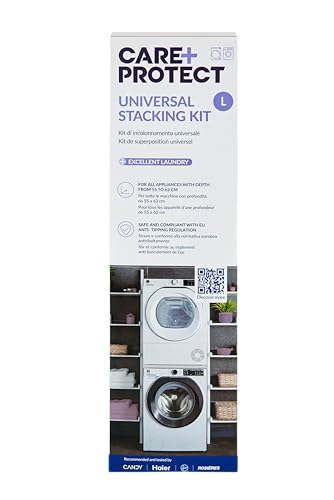CARE+PROTECT Universal Stapelset für Waschmaschinen und Trockner, Tiefe 55 bis 62 cm, platzsparend, kippsicher, einfach zu installieren, Weiß CARE+PROTECT Universal Stapelset für Waschmaschinen und Trockner, Tiefe 55 bis 62 cm, platzsparend, kippsicher, einfach zu installieren, Weiß von CARE + PROTECT