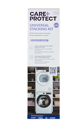 CARE+PROTECT Universal Stapelset für Waschmaschinen und Trockner, Tiefe von 33 bis 52 cm, platzsparend, kippsicher, einfach zu installieren, Weiß CARE+PROTECT Universal Stapelset für Waschmaschinen und Trockner, Tiefe von 33 bis 52 cm, platzsparend, kippsicher, einfach zu installieren, Weiß von CARE + PROTECT