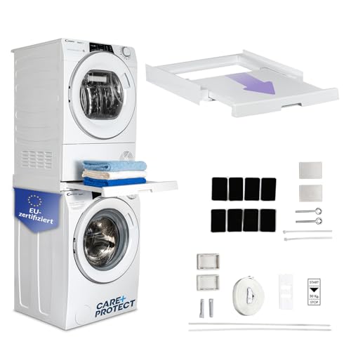 CARE+PROTECT Universaler Zwischenbaurahmen mit ausziehbarem Boden für Waschmaschinen und Trockner, passend für Geräte mit Tiefe 47-62 cm, platzsparend, weiß, eckige Front CARE+PROTECT Universaler Zwischenbaurahmen mit ausziehbarem Boden für Waschmaschinen und Trockner, passend für Geräte mit Tiefe 47-62 cm, platzsparend, weiß, eckige Front von CARE + PROTECT