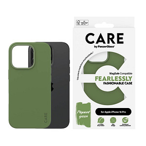 CARE by PanzerGlass® Fashionable Case Handy-Cover für Apple iPhone 16 Pro grün von CARE by PanzerGlass®