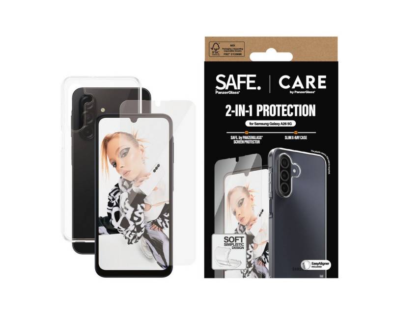 CARE by PanzerGlass Displayschutzglas 2-in-1 Protection Slim X-Ray Case + Screen Protection für Samsung Galaxy A26, Displayschutzfolie, Schutzfolie, Bildschirmschutz, kratz- & stoßfest von CARE by PanzerGlass